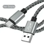 3A USB A to Type C Cable Nylon Braided High-Speed Data Cable USb C Fast Charger Cable Suitable For Xiaomi Samsung Huawei USB C