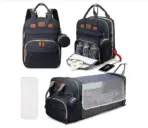 3 In 1 Diaper Bag Backpack Foldable Baby Bed Waterproof Travel Bag with USB Charge Diaper Bag Backpack with Changing Bed 3 types - Image 8