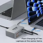 330W GaN USB C Charger, 100W PD3.0 PPS Fast Charging Station with 4-Port (3x USB-C, 1x USB-A). Compact Desktop Power Adapter for - Image 3