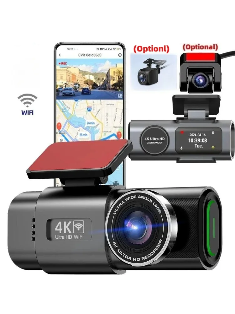 S2326d7239d4e42b28453e5e8e38c2ffcL.webp Dash Cam 4K UHD Recording Car Camera DVR Night Vision Video Recorder Built-In Wi-Fi Support GPS 24H Parking - Image 1