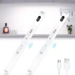 WILLED Under Cabinet Lights Rechargeable Battery Display 60 LED Touch Light Bar Motion Sensor Light Closet Light Night Lights