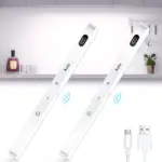 WILLED Under Cabinet Lights Rechargeable Battery Display 60 LED Touch Light Bar Motion Sensor Light Closet Light Night Lights