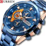 CURREN 8402 Men's Stainless Steel Watch Creative Fashion Luminous Dial with Chronograph Leisure Luxury Men's Watch Reloj Hombre - Image 2