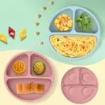 Food Grade Silicone Child Dish Set Baby Feeding Bowl Suction Plate Straw Cup Wooden Spoon Fork for Kids Tableware Toddler Dishes - Image 2