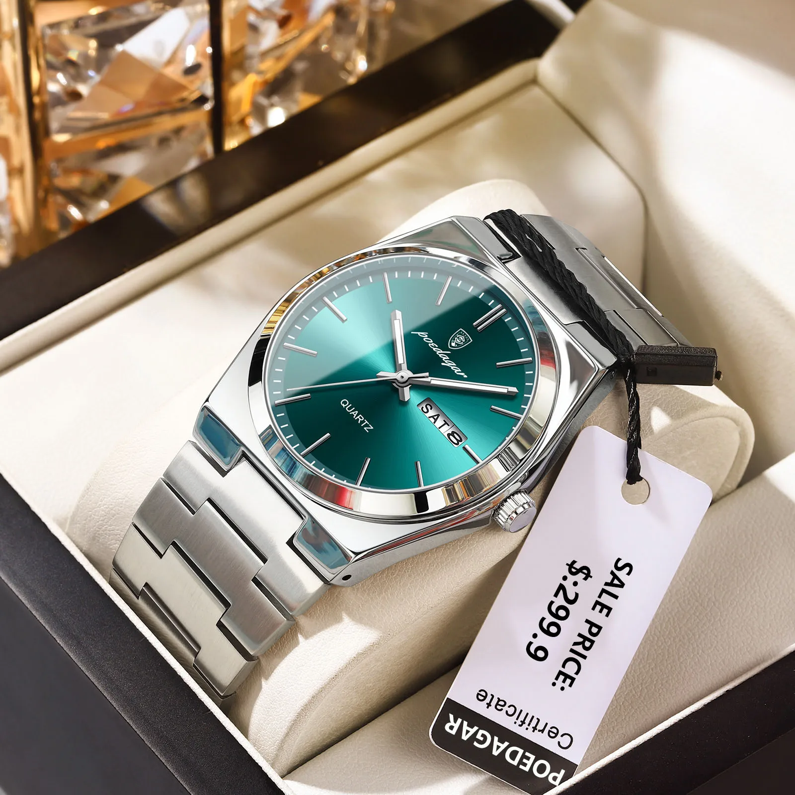 S2487dc1d65a2483a87f2939e359803f7s.webp POEDAGAR Luxury Men's Watches Waterproof Luminous Date Week Men Watch Stainless Steel Casual Fashion Quartz Man Wristwatch Reloj - Image 1