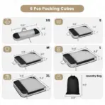 6PCS Travel Compressed Packing Cubes Storage Organizer Set With Shoe Bag Mesh Visual Luggage Portable Lightweight Suitcase Bag - Image 3