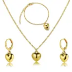 LATS 3 Pcs/Set Round Pearl Pendant Necklace For Women Exquisite Fashion Rhinestone Double  Earring Wedding Jewelry Set Gift - Image 10
