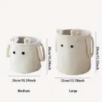 Lambs Wool Laundry Basket Toys Snacks Storage Organizer Handheld Dirty Laundry Basket Plush  Laundry Basket Sundries Organizer - Image 3