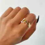 Rainbow Zircon Letter Rings For Women Fashion Chunky Wide Letter A-Z Stainless Steel Ring Wedding Boho Jewelry free shipping - Image 3