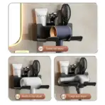 Hair Dryer Holder Wall Mounted Wall Dryer Cradle White Black Grey Hairdryer Blow Dryer Organizer for Bathroom Bathroom Shelves - Image 3