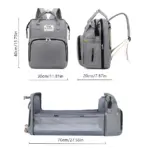Foldable Bed Diaper Bag with Changing Station Insulated Pocket and Large Capacity Multifunctional Double Shoulder Mommy Bag - Image 9