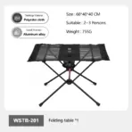 WIDESEA Portable Folding Camping Table with Cup Holders & Mesh Pocket Lightweight Outdoor Picnic Table for Hiking Travel Beach - Image 6