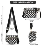DOYOGI Black and White Checkered Spacious Bum Bag Crossbody Bags for Women Nylon Travel essentials Mommy Bag Diaper Bag  for Mom - Image 4