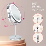 8inch 10X Magnifying LED Makeup Mirror with 3 Color Light Touch Switch Double Side USB Charging Desktop Vanity Cosmetic Mirror - Image 5