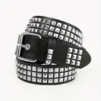 2026 New Square Bead Rivet Belt Metal Pyramid Belt Men and Women Punk Hardware Jeans Belt Y2K Belt Designer Belt Women's Belts
