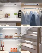 WILLED Under Cabinet Lights Rechargeable Battery Display 60 LED Touch Light Bar Motion Sensor Light Closet Light Night Lights - Image 6