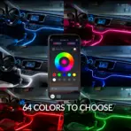 18IN1 Full Color Streamer Car Ambient Lights RGB 64 Color Universal LED Interior Hidden Acrylic Strip Symphony Atmosphere Lamp - Image 6