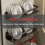Punch-Free Bathroom Rack Bathroom Shelf Toilet Space Aluminum No Drill Hanging Rack Bathroom Organizer Hang On the Wall - Image 2