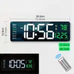 16.2'' Large Digital Wall Clock with Remote Control Big LED/Dual Alarm/8 RGB Colors Digital Alarm Clock Electronic Watch - Image 9