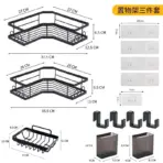 No Drilling Triangle Corner Shelf, Adhesive Wall Mounted Storage Rack for Bathroom and Kitchen – Space Saving - Image 6