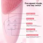 Electric Face Cleansing Brush Ultrasonic Facial Cleansing Brush Vibration Massager SkinCare Deep Pore Waterproof Silicone Brush - Image 4