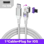 AUFU 16pin 180 Rotate Magnetic Cable 240W Fast Charging Micro USB Type C Cable For iPhone Xiaomi Samsung Magnet USB Phone Cable - Image 18