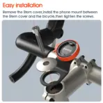 Bike Phone Holder,Bicycle Stem Cell Phone Mount,Universal Aluminum MTB/Road Bike Cycling Phone Clamp Lock,Quick Attach/Detach - Image 2