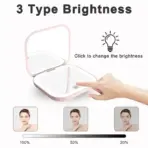 2X Magnifying Compact Vanity Makeup Mirror with Lights Travel Mini Folding Portable Handheld Pocket LED Cosmetic Mirror for Gift - Image 4