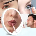 Tweezers & Scissors 30x Magnifying Mirror Set LED-Lit Magnifying Makeup Mirror 30x Magnification Makeup Mirror Portable Travel - Image 3