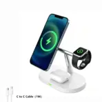 3 in 1 Magnetic Wireless Charger Stand for Magsafe iPhone 16/15/14/13/12 Apple Watch 8/7 & Airpods pro Fast Charging Station - Image 8