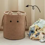 Lambs Wool Laundry Basket Toys Snacks Storage Organizer Handheld Dirty Laundry Basket Plush  Laundry Basket Sundries Organizer - Image 2