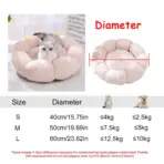 40-90cm 6 Sizes Round Pet Bed for Large Dog Bed Super Soft Cat Bed Plush Dog House for Medium Dog House Winter Warm Sleeping - Image 12