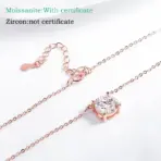 Smyoue 1-5CT Rose Gold Color Moissanite Necklace for Women D Color Sparkling Classic Lab Diamon Pendant Sterling Silver 925 100% - Image 4