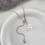 LATS Stainless Steel Long with Baroque Pearls Necklace for Women Adjustable Chain Sweater Accessories Fashion Jewelry - Image 4