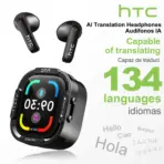 HTC NE70 Bluetooth V6.0 Headphones Smart Touchscreen Wireless Earphones AI Translator Earbuds Gaming Earbuds HD Bass - Image 8