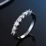 100% Pass Diamond Tester Pen Moissanite Ring Matching Wedding Diamond Band for Women 925 Sterling Silver Female Single Tail Ring - Image 2