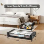 Space-Saving Under Bed Lockers Pull Out Storage with Wheels & Lids Fits Shoes Clothes Ideal for Dorm Bedrooms Storage Box - Image 2