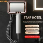 HOMEFISH Hotel-exclusive hairdryer, wall-mounted high-power electric blow dryer, no-drill bathroom flashlight