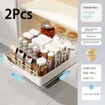New Kitchen Storage Rack with Slide Rails Pull-out Kitchen Drawer Type Storage Tray Spice Box Storage Shelf Cabinets Organizer - Image 23