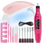 LINMANDA Professional USB Electric Nail Drill Polish File Kit with UV LED Nail Lamp Gel Manicure Dryer Lamp Acrylic Starter Set - Image 8