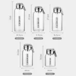 1500ML/2000ML large capacity high borosilicate glass water bottle transparent milk juice cup outdoor portable thermos cup - Image 6