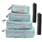 6PCS Travel Compressed Packing Cubes Storage Organizer Set With Shoe Bag Mesh Visual Luggage Portable Lightweight Suitcase Bag - Image 11