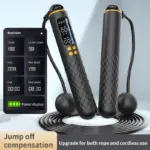 Wireless Digital Jump Rope USB Calorie Counter Adjustable Cordless Skipping Rope Fitness Exercise Trainer for Weight Loss