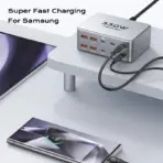 330W GaN USB C Charger, 100W PD3.0 PPS Fast Charging Station with 4-Port (3x USB-C, 1x USB-A). Compact Desktop Power Adapter for - Image 4