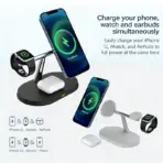 3 in 1 Magnetic Wireless Charger Stand for Magsafe iPhone 16/15/14/13/12 Apple Watch 8/7 & Airpods pro Fast Charging Station - Image 4