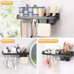 Kitchen Organizer Shelf Wall-mounted Spice Storage Rack Kitchen Knife Holder Wall Seasoning Chopstick Spoon Shovel Storage Sheif - Image 4
