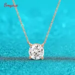 Smyoue 1-5CT Rose Gold Color Moissanite Necklace for Women D Color Sparkling Classic Lab Diamon Pendant Sterling Silver 925 100%