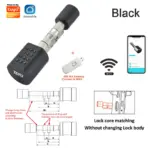 Tuya APP Fingerprint Cylinder Electronic Smart Door Lock Digital Keypad Code Key Card Remote Control Adjustable Home Apartment - Image 9