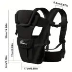 Baby Sling Carrier, 4-in-1 Ergonomic Baby Backpack Carrier, Easily Adjustable Baby Carrier Newborn to Toddler - Image 6