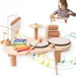 1A-Educational Toys Wooden Aeolian Bells Montessori Children's Musical Toys Xylophone Newborn Birthday Gifts Music Table Toys